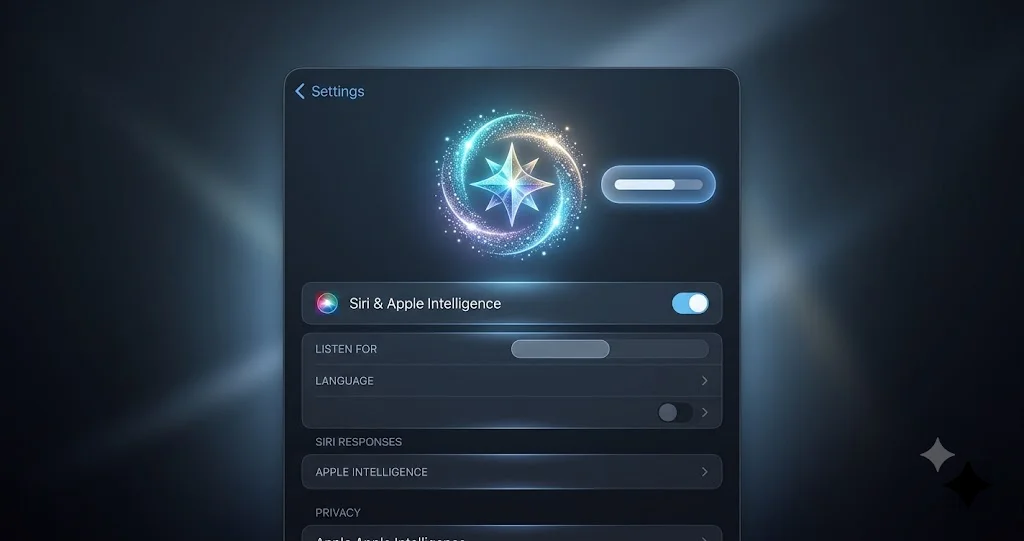 macOSのApple IntelligenceとSiriの設定パネル