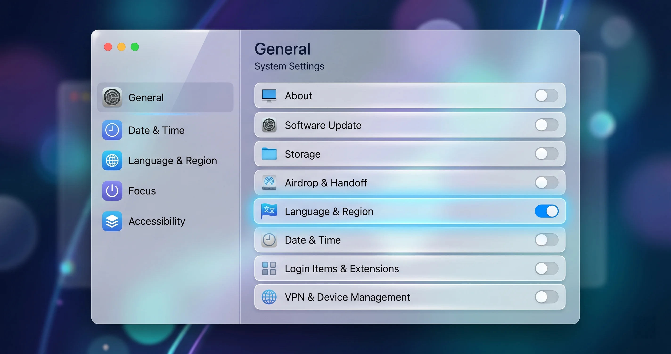 macOSの一般設定AirPlayと連係オプション