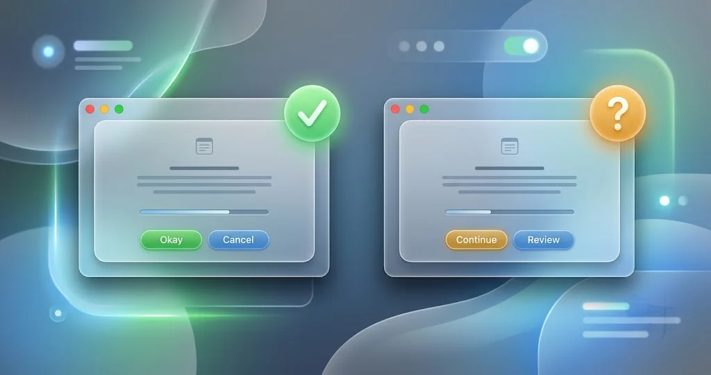 Comparaison entre une véritable boîte de dialogue d'autorisation macOS et une fausse demande de mot de passe dessinée par une application