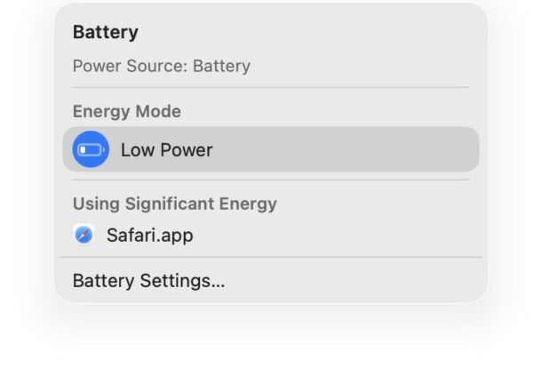 Low Power Mode Settings