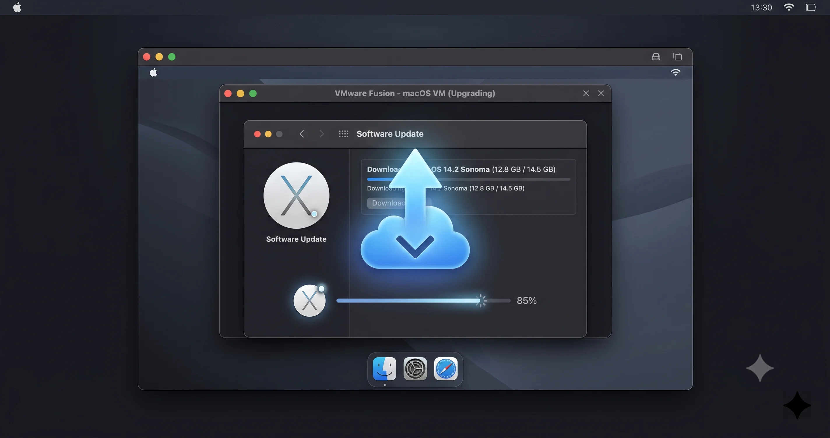 通过软件更新把 macOS 虚拟机升级到测试版