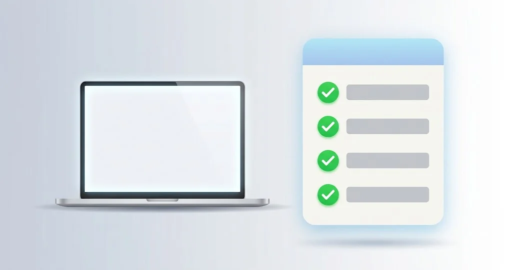 A checklist of pre-upgrade preparation steps for a Mac