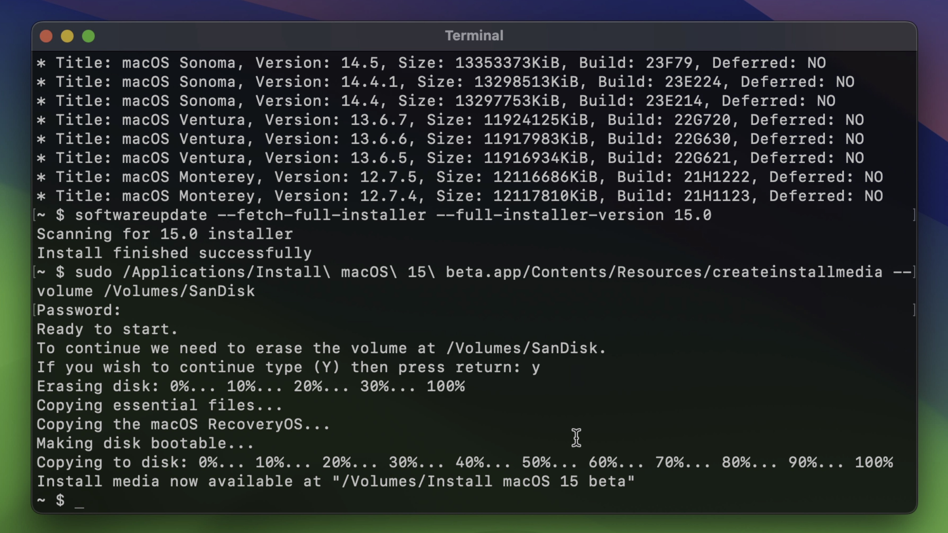 USB Installer Complete
