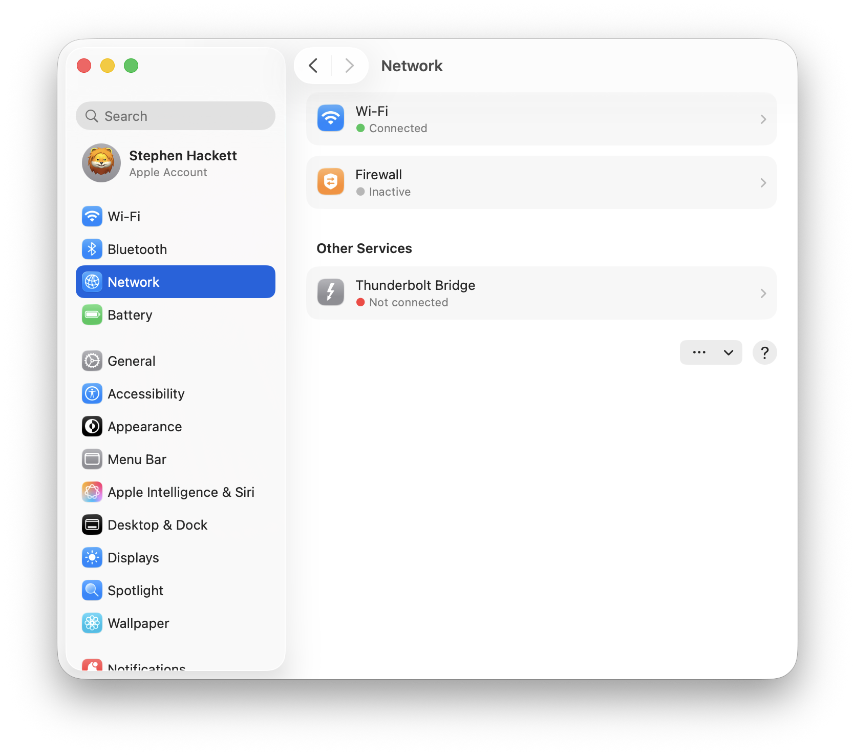 macOS Network Settings