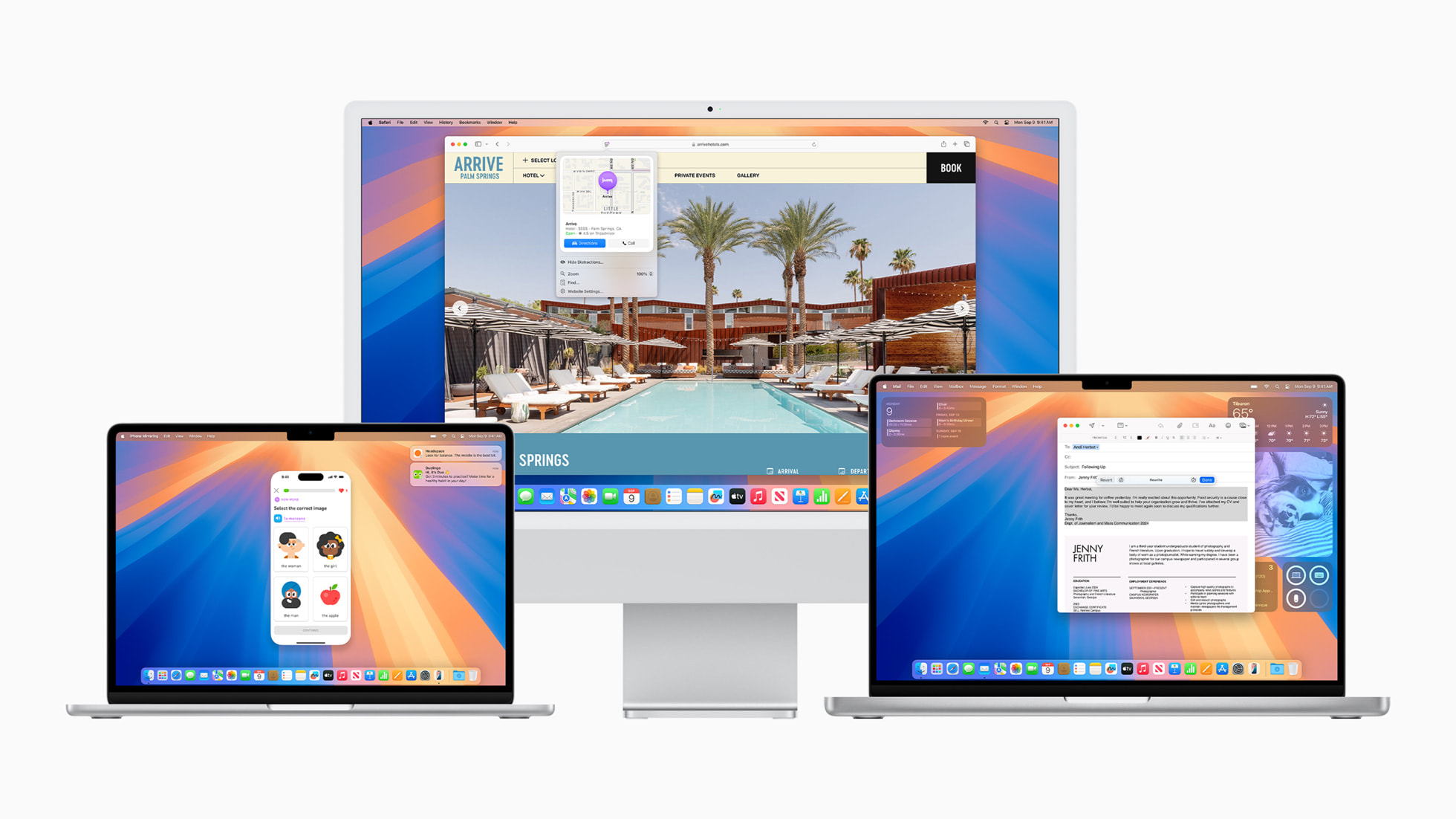Expérience de bureau et d'applications macOS