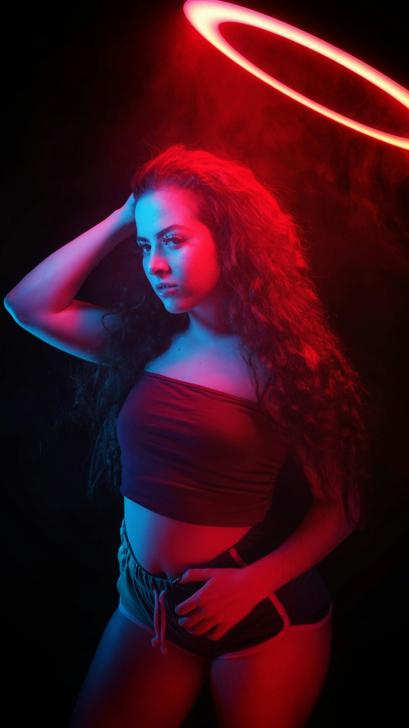 Ring light portrait lighting effect