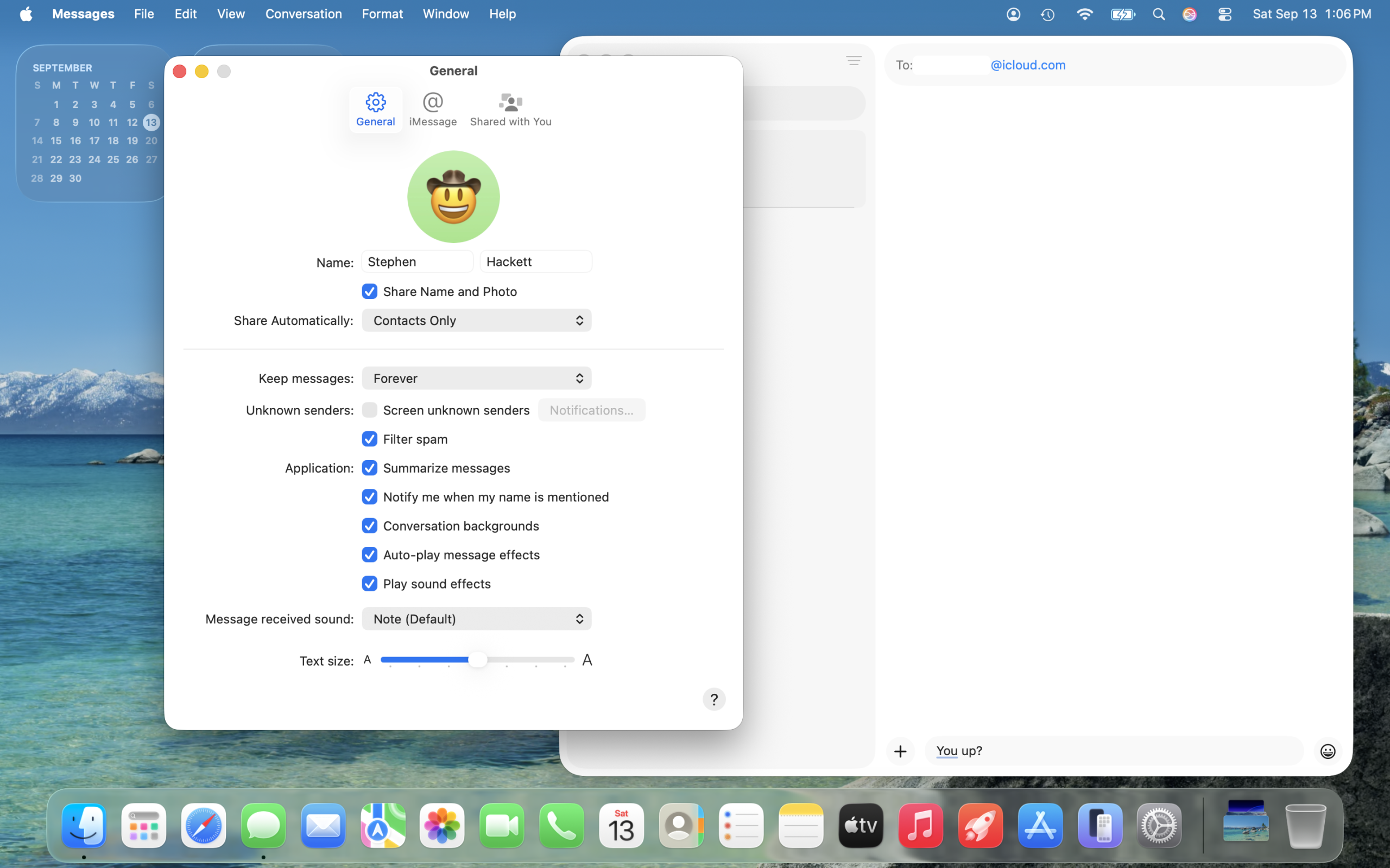 macOS Tahoe メッセージアプリ Liquid Glassデザインを表示