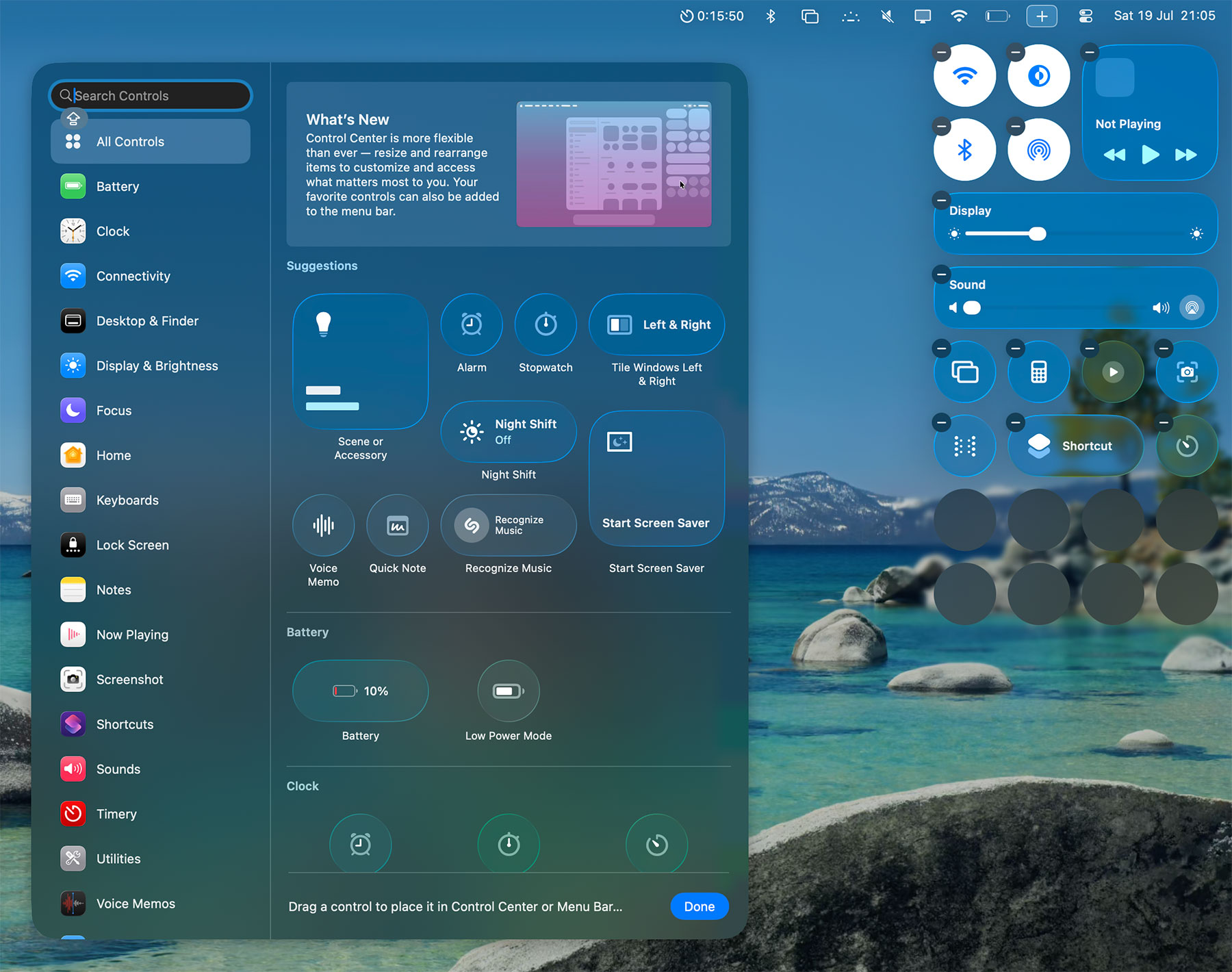 macOS Tahoe Control Center