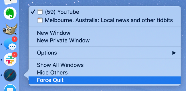 Force Quit Dialog