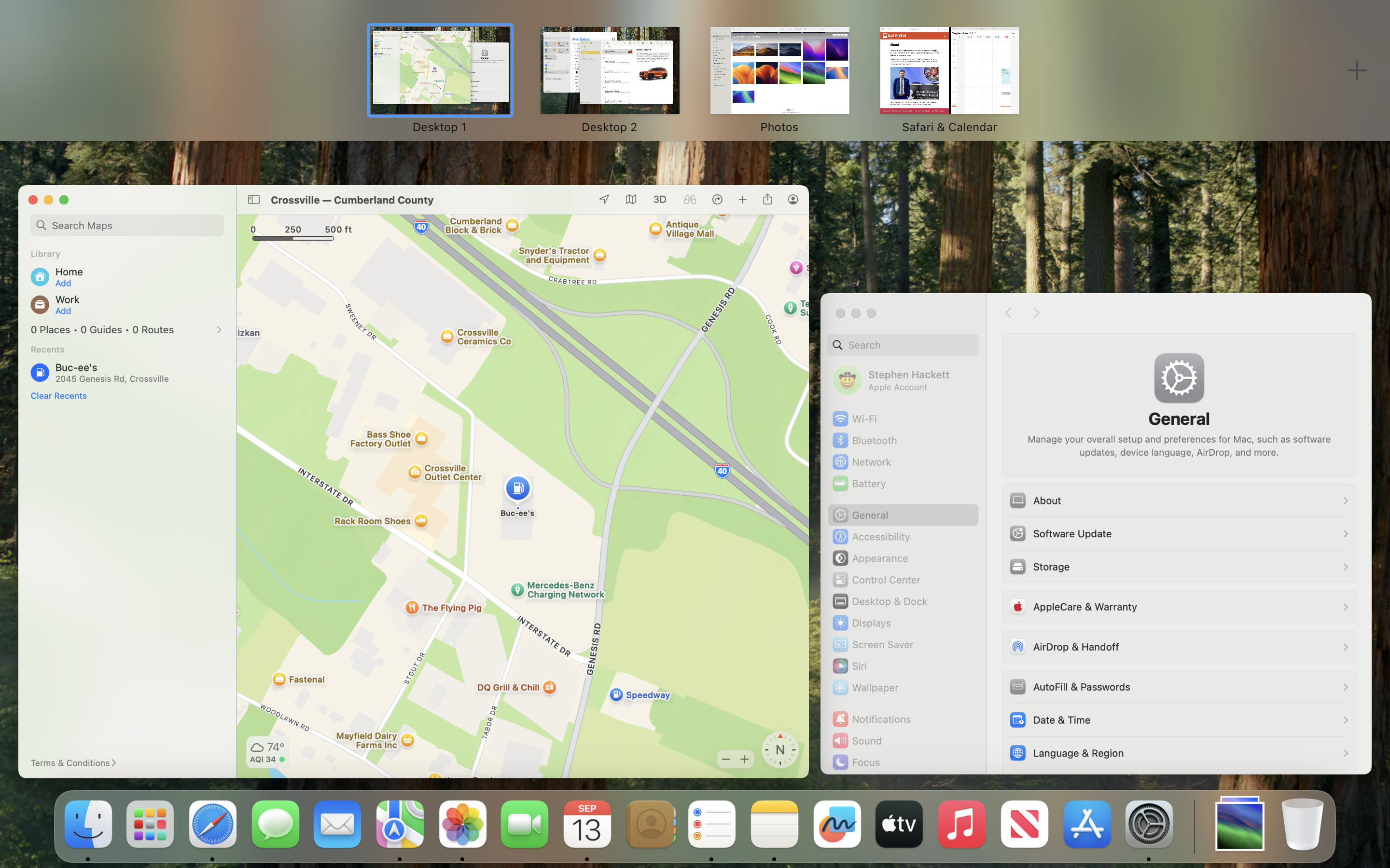 macOS Tahoe Mission Control