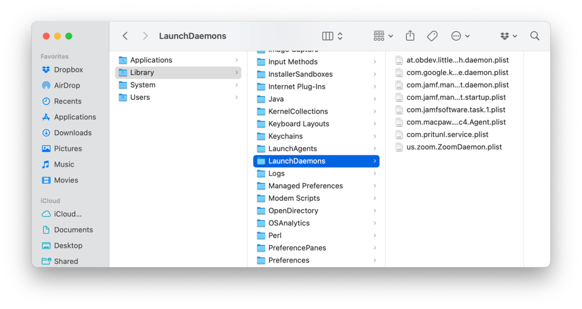 LaunchAgents Folder Contents