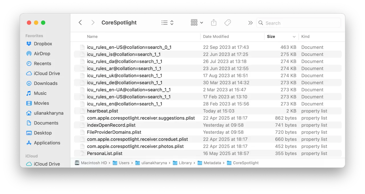 CoreSpotlight Library Folder