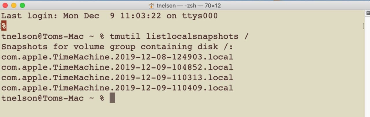 Terminal List Snapshots
