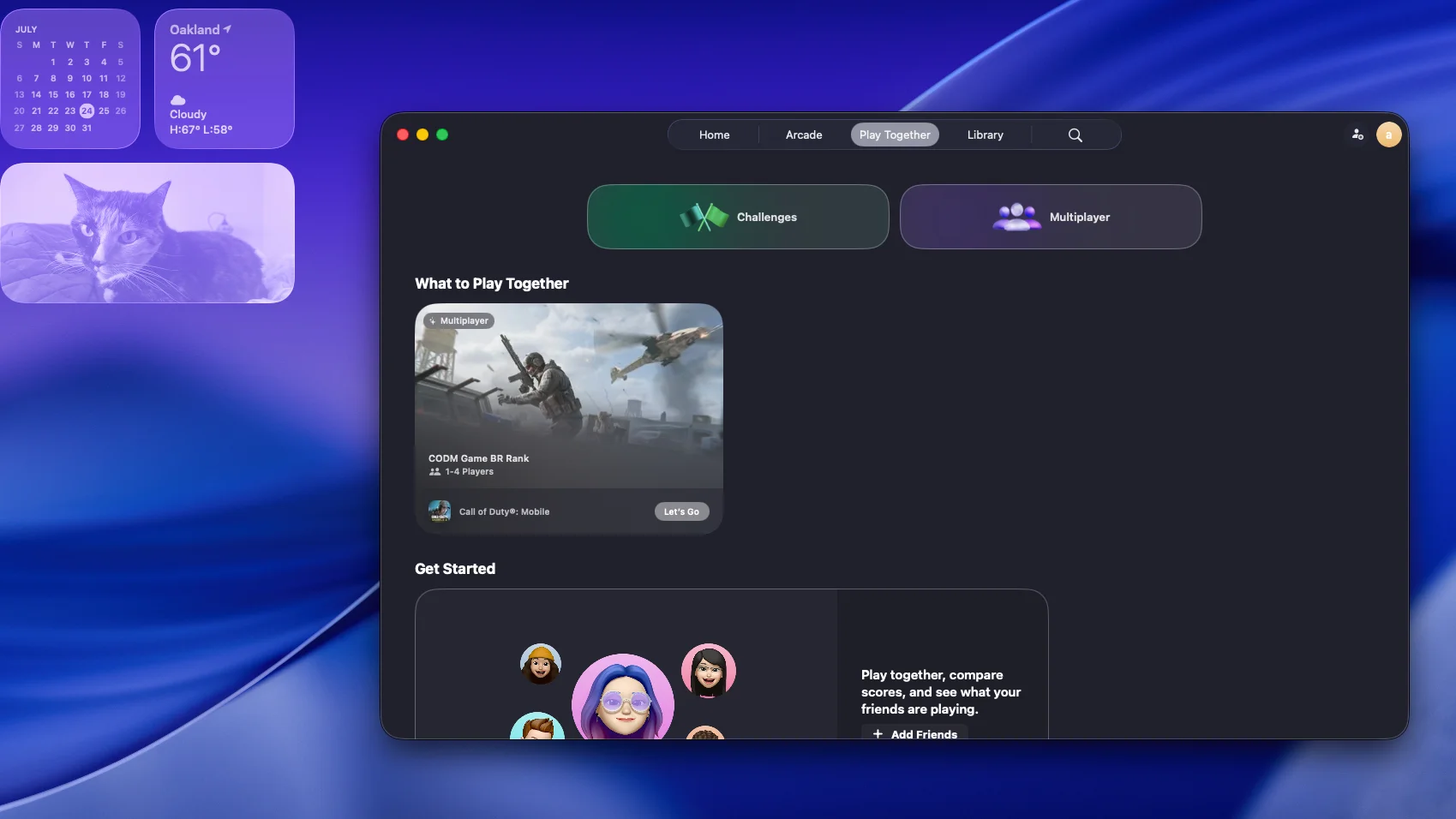 macOS Tahoe Games App
