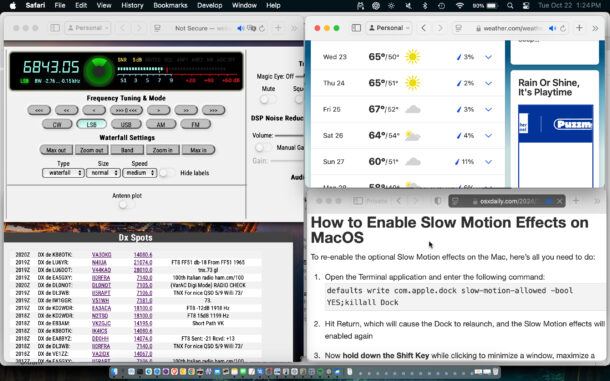 Window Tiling Active on macOS