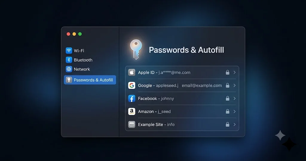 Настройки паролей и автозаполнения macOS