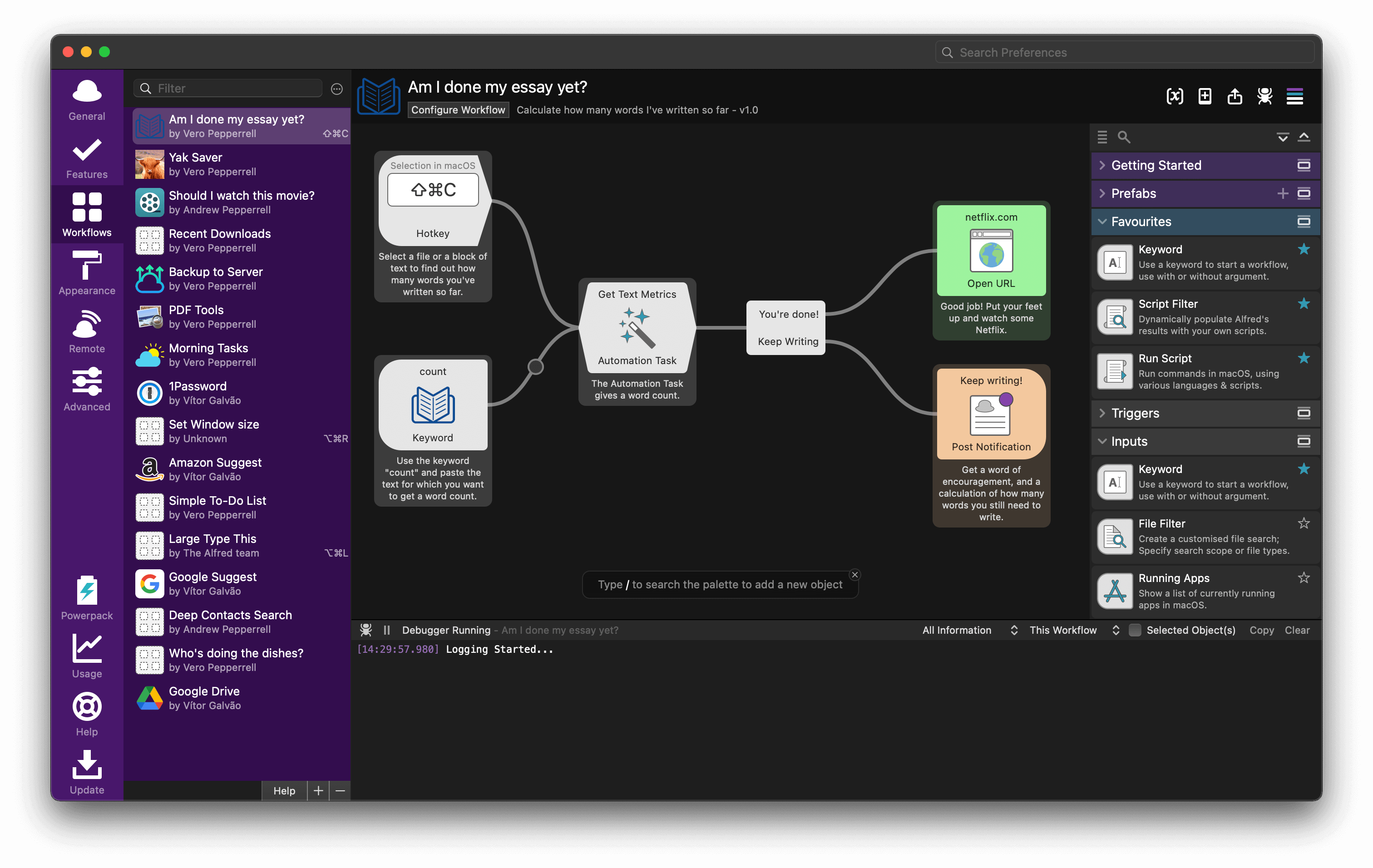 Alfred Workflow Editor