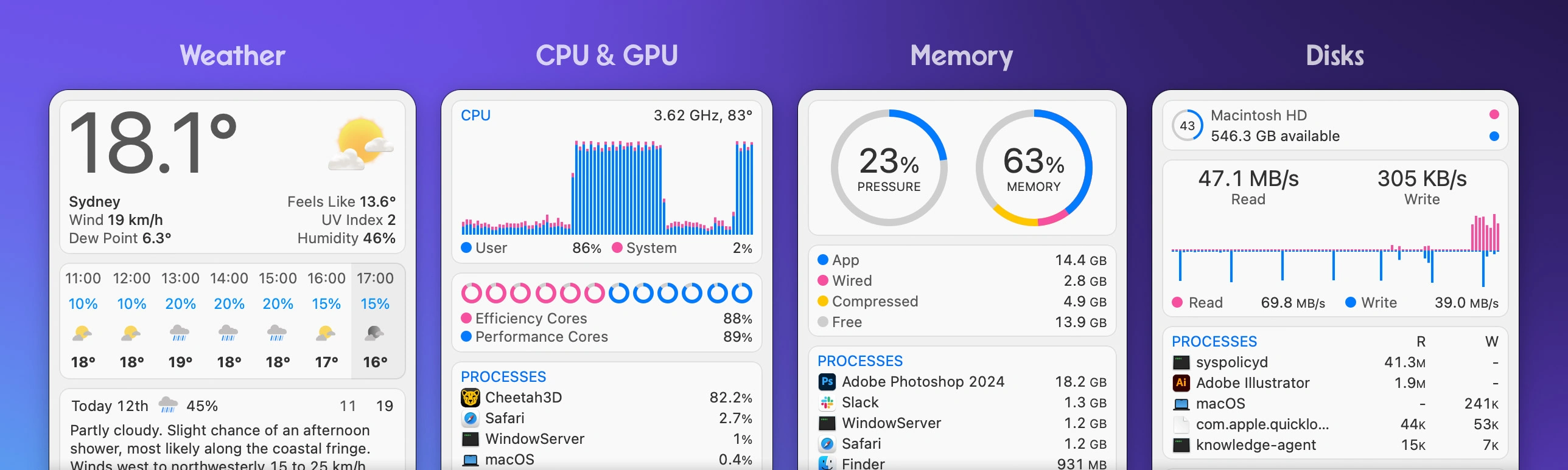 Surveillance iStat Menus