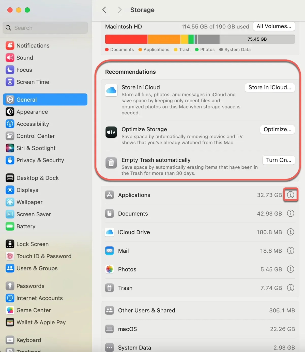 Mac ストレージを最適化
