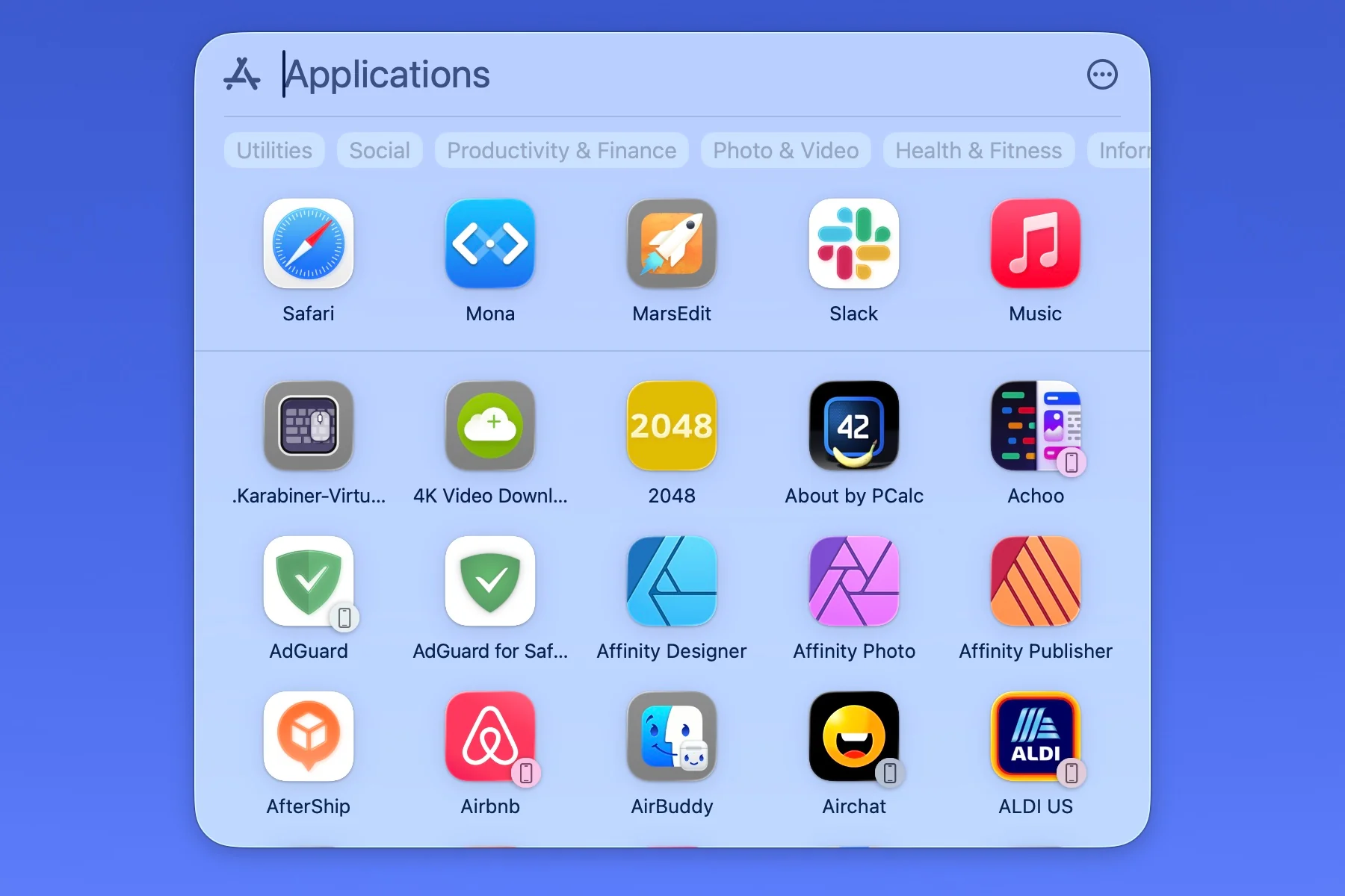 Spotlight Applications Mode
