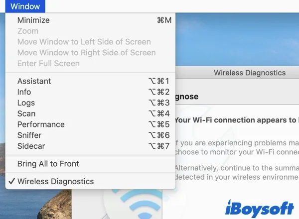 Fonctions des diagnostics sans fil