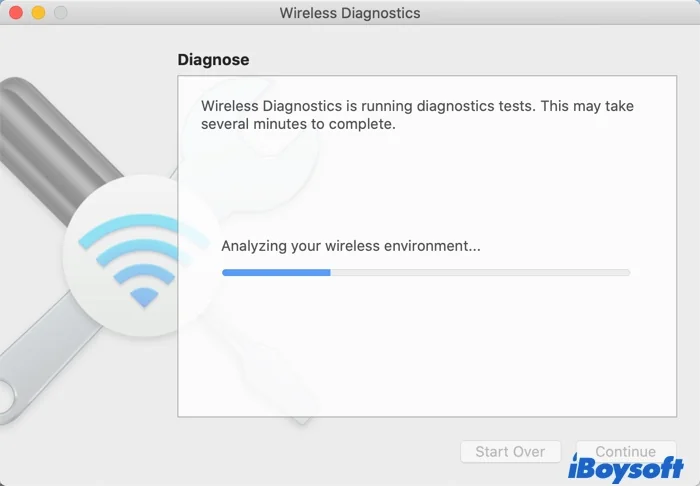 Diagnostics sans fil en cours