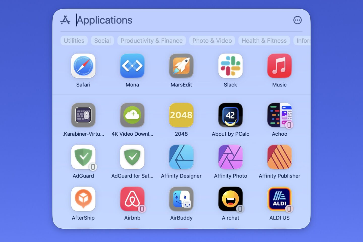 Spotlight Applications Interface
