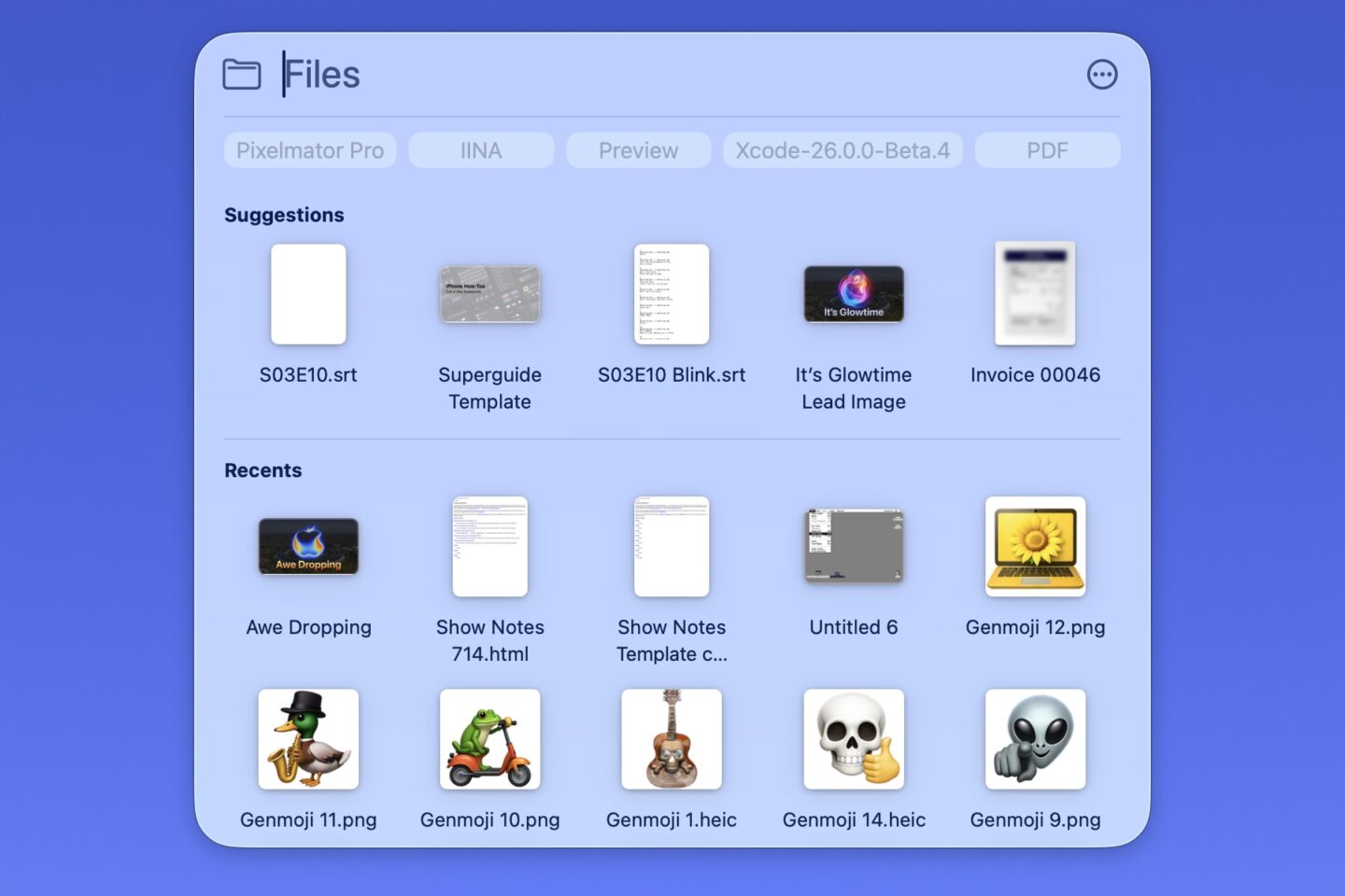 Spotlight Files Interface