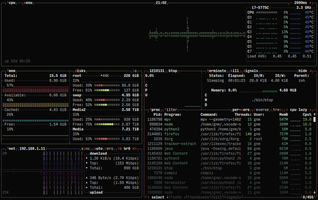 Moniteur Système btop